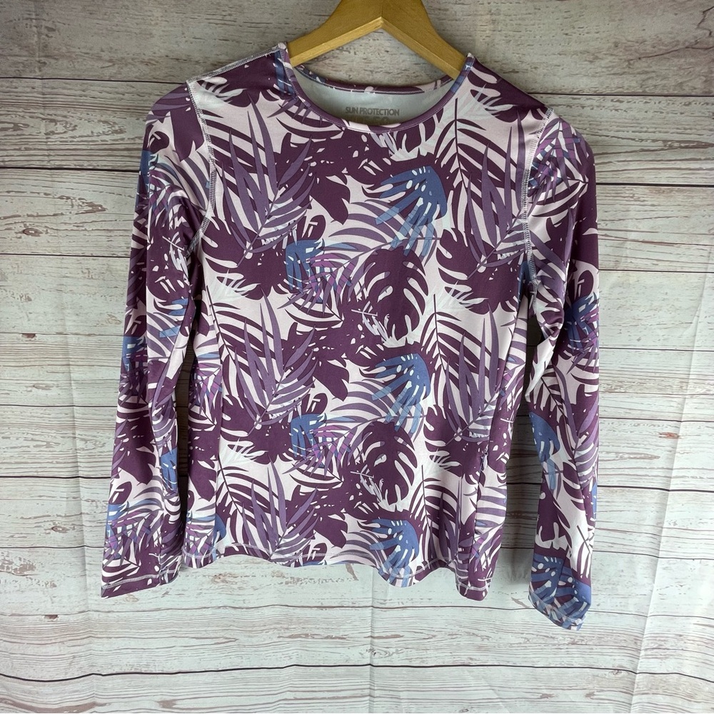 32 DEGREES COOL Women's Purple Leaf Shirt Size S Sun Protection UPF 50+  Beach